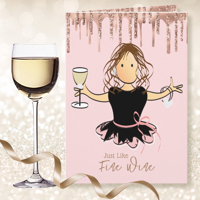 Elegant Female Cartoon Sparkle Glitter Birthday   Card (Creator Uploaded)