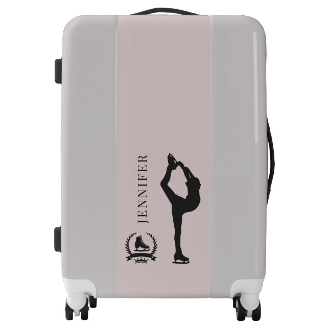 Elegant Female Ice Skater Personalized Luggage (Front)