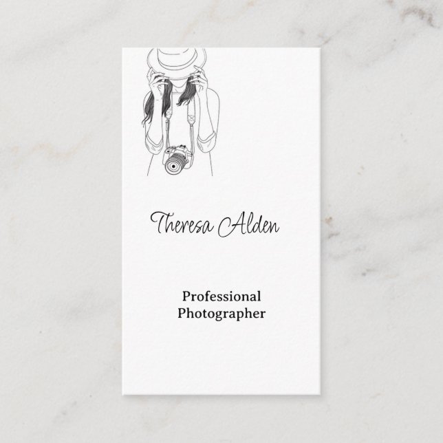 Elegant Female Photographer-Artistic Chic 📸👒 Business Card (Front)