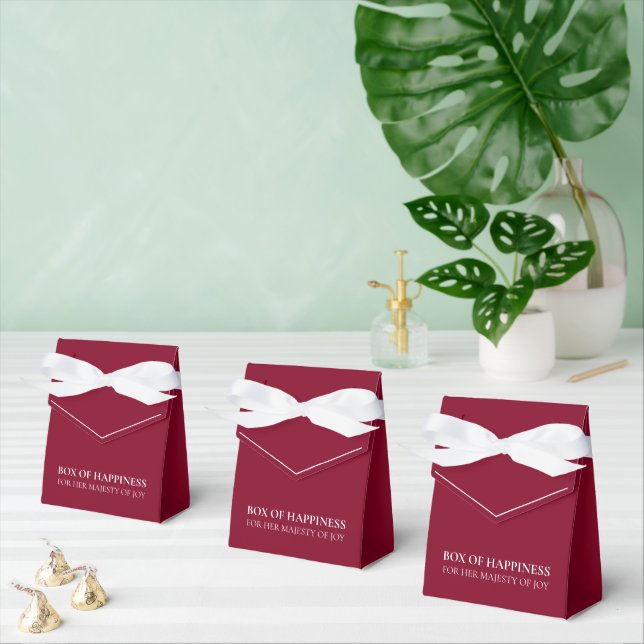 Elegant Feminine Birthday Party Burgundy Favor Boxes (Multiple)