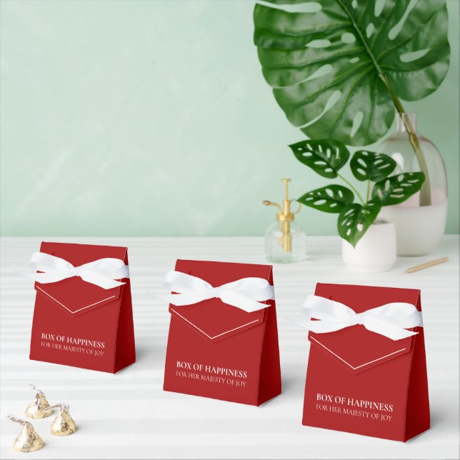 Elegant Feminine Birthday Party Favor Design | Red Favor Boxes (Multiple)