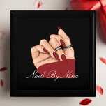 Elegant Feminine Black Red Nails Salon Branded  Gift Box<br><div class="desc">This gift box is perfect for any manicurist or beauty salon. It includes all the tools and products needed to give a luxury manicure and pedicure. The box is wrapped in an elegant red and black bow,  making it the perfect gift for any special occasion.</div>