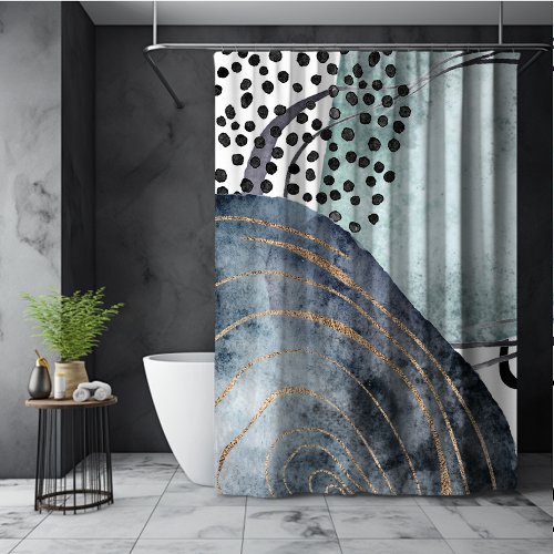 elegant feminine boho gold glitter stylish earth  shower curtain