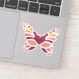 Elegant Feminine Boho Pastel Butterfly Sticker