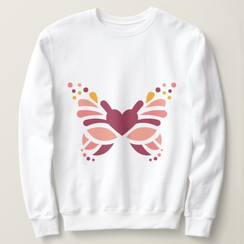 Elegant Feminine Boho Pastel Butterfly Sweatshirt