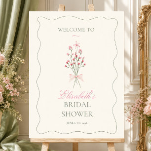 Elegant feminine bridal shower welcome sign
