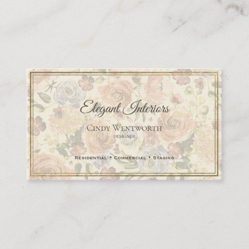 Elegant Feminine Floral  Business Card