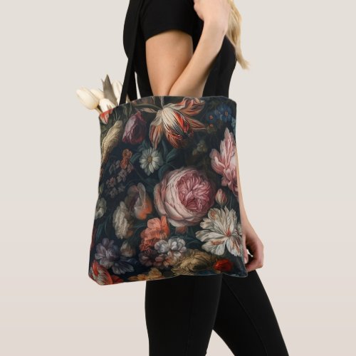 Elegant Feminine Flower Oil Painting Tote Bag