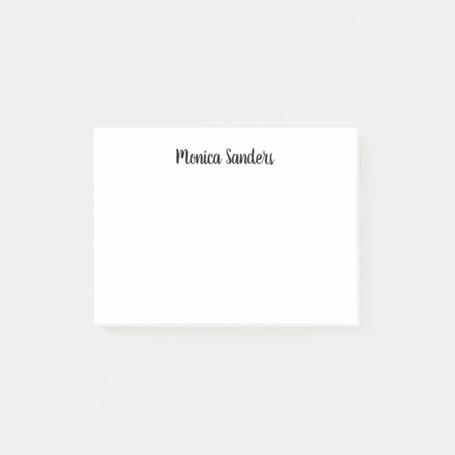 Elegant Feminine Girly Modern Chic Black Script Post-it Notes (Front)
