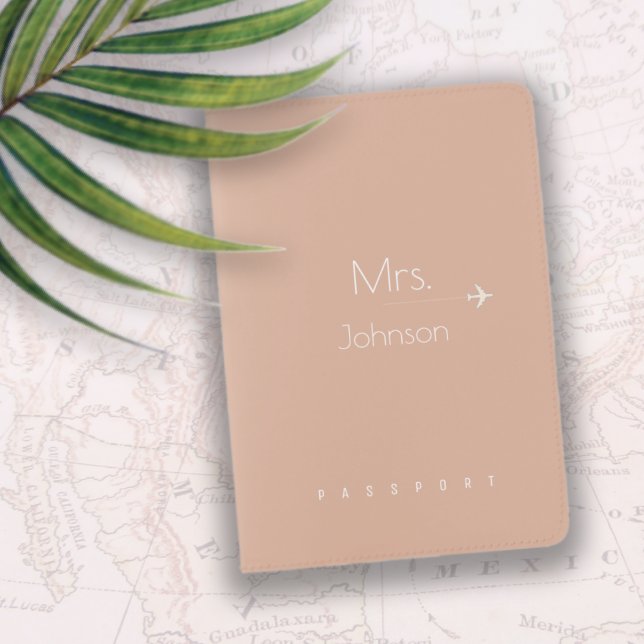 elegant feminine Mrs. dusty rose travel Passport Holder (Creator Uploaded)