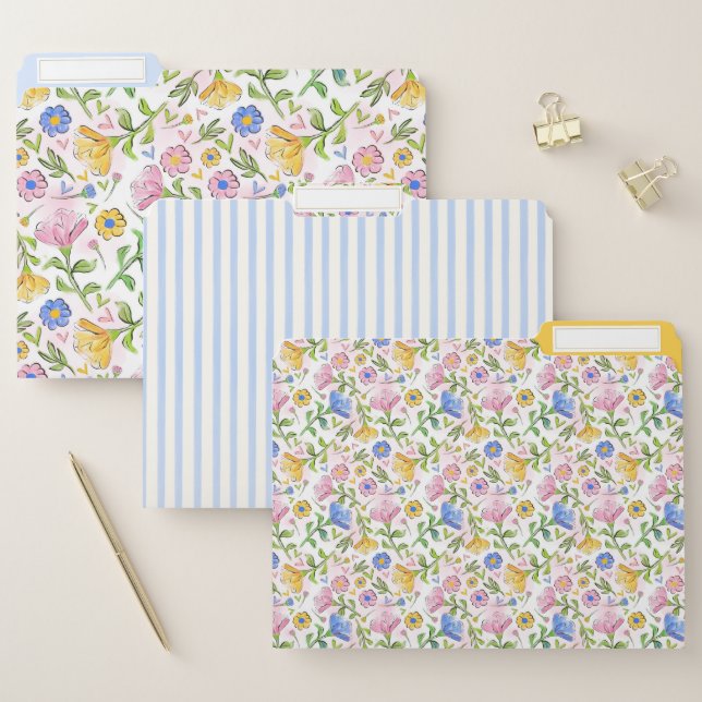 Elegant Feminine Spring Floral File Folder (Set)