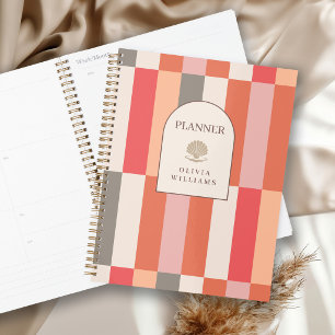 Elegant Feminine Stripes Pattern Personalized Planner