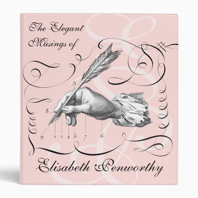 Elegant & Feminine Woman Writer's Notebook Binder (Front)