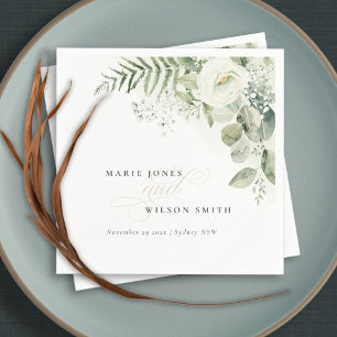 Elegant Fern Eucalyptus Greenery Foliage Wedding Napkins