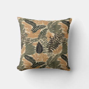 Elegant fern pattern throw pillow