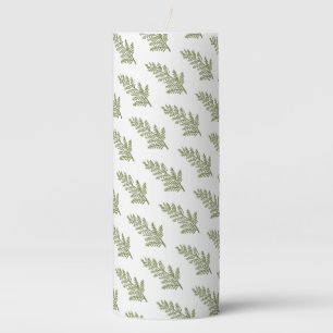 Elegant Festive Botanical Christmas Holiday Pillar Candle