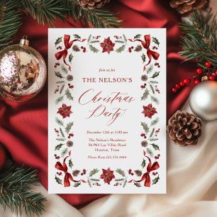 Elegant Festive Christmas Party Invitation