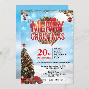 Elegant Festive Christmas Party Invitation