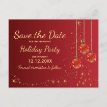 Elegant Festive Christmas Party Save the Date Announcement Postcard