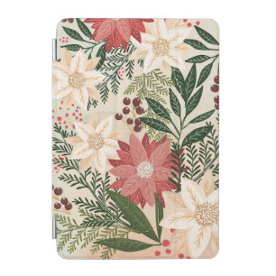 Elegant Festive Christmas Poinsettia Holiday iPad Mini Cover