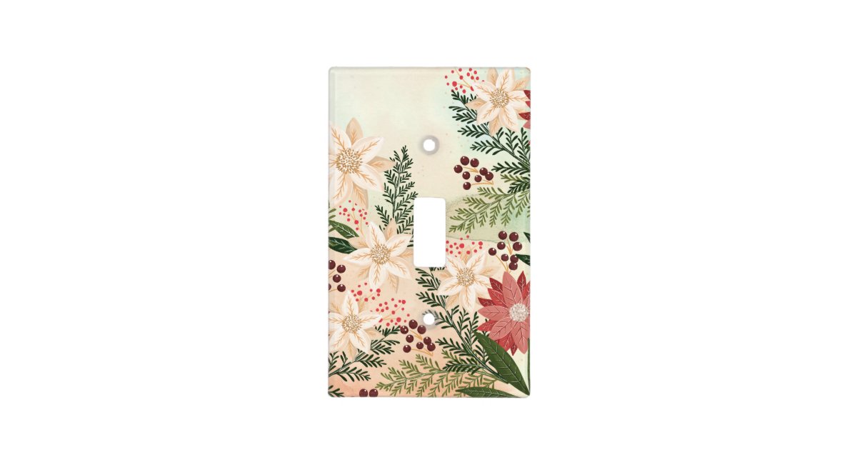 Elegant Festive Christmas Poinsettia Holiday Light Switch Cover Zazzle