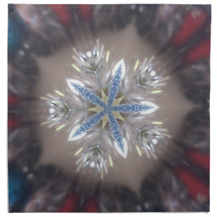 Elegant Festive Christmas Star Shiny Blue White Napkin