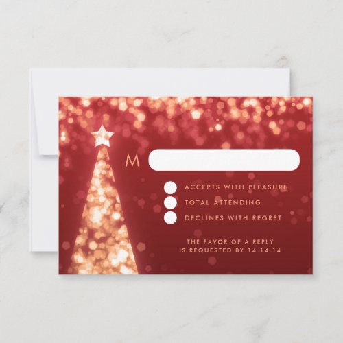 Elegant Festive Christmas Wedding RSVP Gold