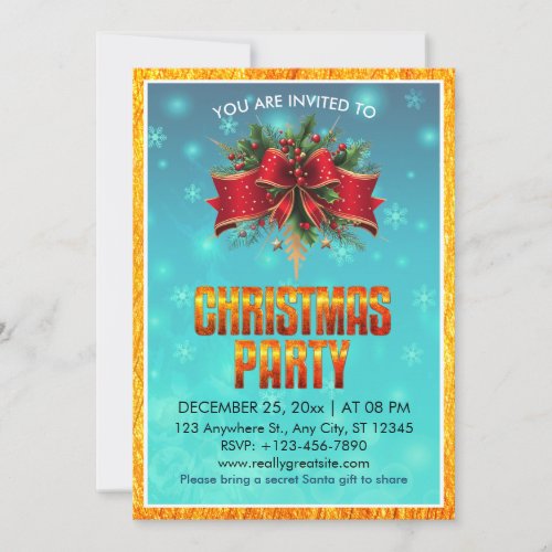 Elegant Festive Christmas Winter Holiday Party Invitation