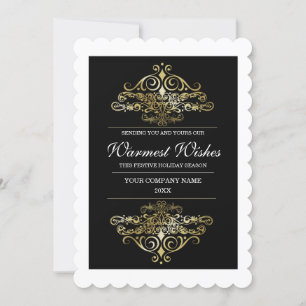 Elegant Festive Company Greetings Holiday Card