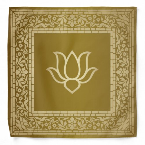 Elegant Festive Diwali Design Gold and Ochre Bandana
