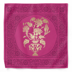 Elegant Festive Diwali Design Gold-Pink-Purple Bandana