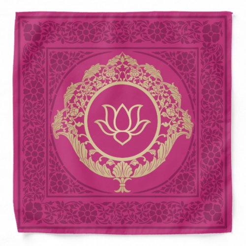 Elegant Festive Diwali Design Gold_Pink_Purple Bandana