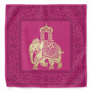 Elegant Festive Diwali Design Gold-Pink-Purple Bandana