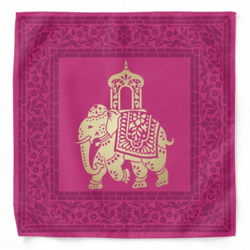 Elegant Festive Diwali Design Gold_Pink_Purple Bandana