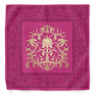 Elegant Festive Diwali Design Gold-Pink-Purple Bandana