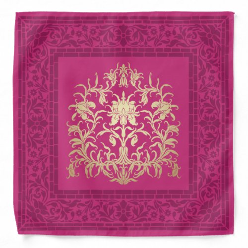 Elegant Festive Diwali Design Gold_Pink_Purple Bandana