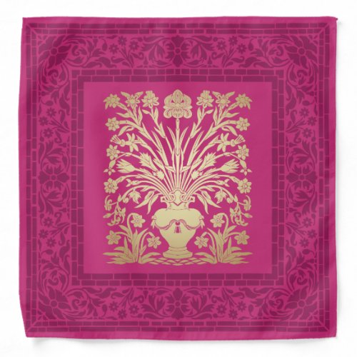 Elegant Festive Diwali Design Gold_Pink_Purple Bandana