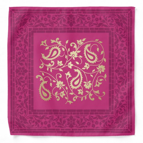 Elegant Festive Diwali Design Gold_Pink_Purple Bandana