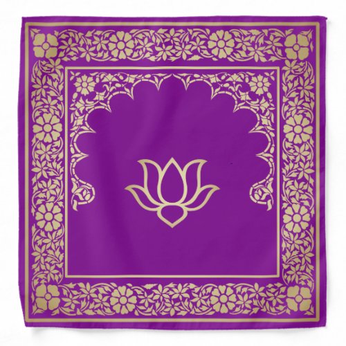Elegant Festive Diwali Design Gold_Purple Bandana