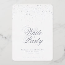 Elegant Festive Holiday White Party Foil Invitation