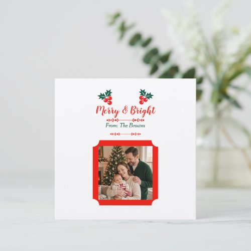 Elegant Festive Merry Christmas Photo Invitation