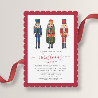 Elegant Festive Nutcracker Christmas Party  Invitation