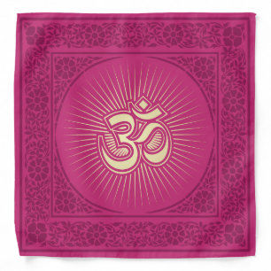 Elegant Festive OM Symbol Gold-Pink-Purple Bandana