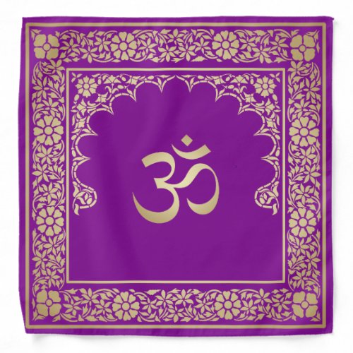 Elegant Festive OM Symbol Gold_Purple Bandana