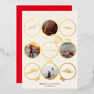 Elegant Festive Ornaments Holiday Save the Date Foil Invitation