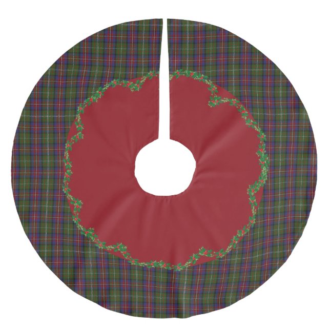 Elegant Festive Scottish Hargis Plaid Tree Skirt (Front)
