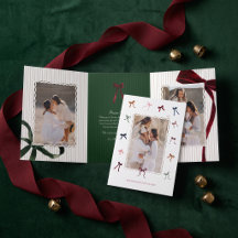 Elegant Festive Watercolor Christmas Bows Photo