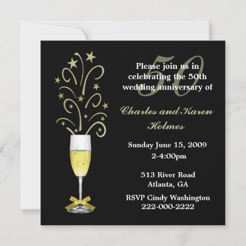 Elegant Festive Wedding Anniversary Invitation