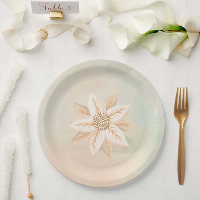 elegant festive winter christmas holiday paper plates (Wedding)