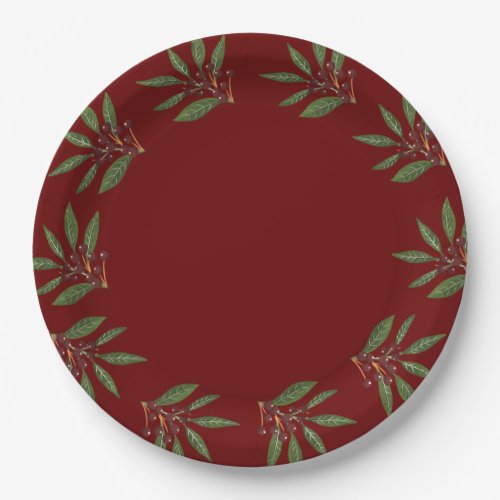 elegant festive winter christmas holiday paper plates